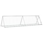 Rabbit Hutch Silver Galvanised Steel Chicken Coops Cage Hen House 400x105x91cm