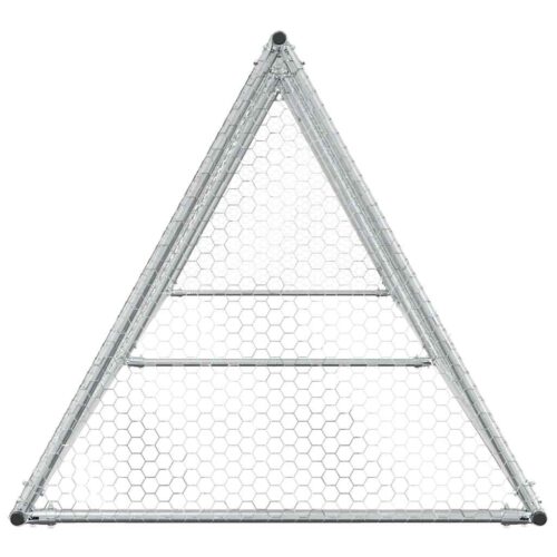 Rabbit Hutch Silver Galvanised Steel Chicken Coops Cage Hen House 400x105x91cm - Image 5