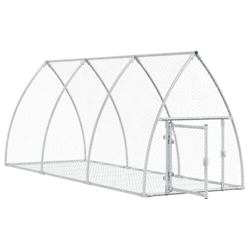 Rabbit Hutch Silver 300x105x120cm Galvanised Steel - Image 4