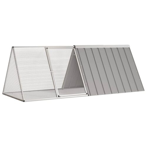 Rabbit Cage Grey 201.5x80.5x71cm Galvanised Steel