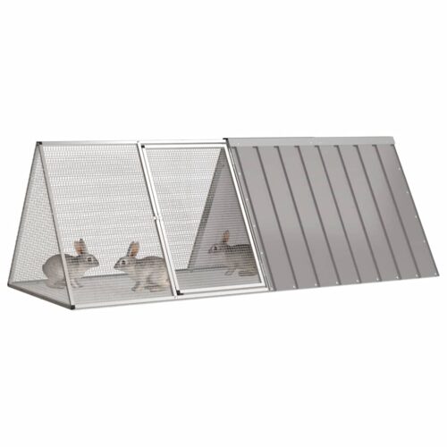 Rabbit Cage Grey 201.5x80.5x71cm Galvanised Steel - Image 2