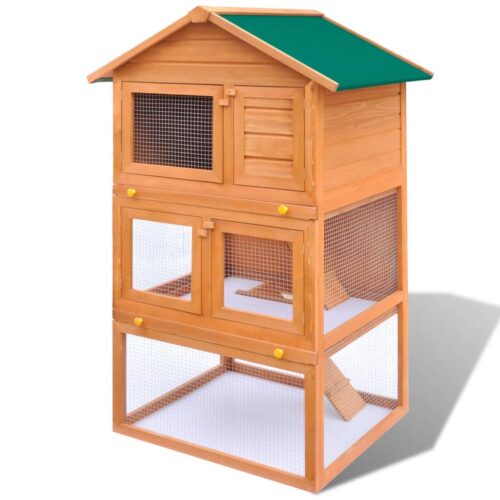 Outdoor Rabbit Hutch Wooden Cage 3 Layers - Image 2