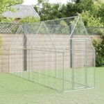 Chicken Cage Silver 400x100x190cm Galvanised Steel