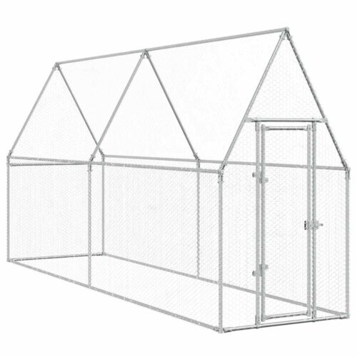 Chicken Cage Silver 400x100x190cm Galvanised Steel - Image 2
