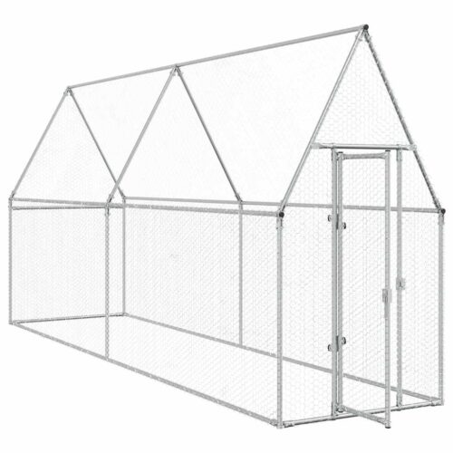 Chicken Cage Silver 400x100x190cm Galvanised Steel - Image 3