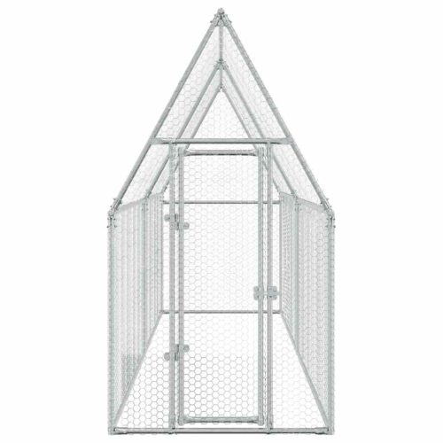 Chicken Cage Silver 400x100x190cm Galvanised Steel - Image 4