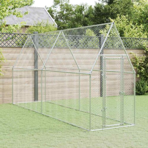 Chicken Cage Silver 400x100x190cm Galvanised Steel - Image 11