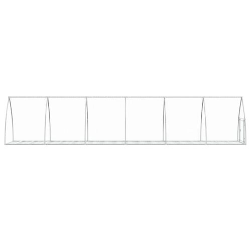Rabbit Hutch Silver Galvanised Steel Chicken Coops Cage Hen House 600x105x120cm - Image 5