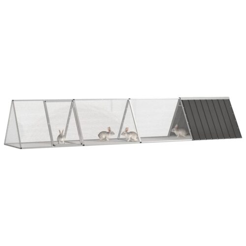Rabbit Cage Anthracite 403.5x80.5x71cm Galvanised Steel - Image 2