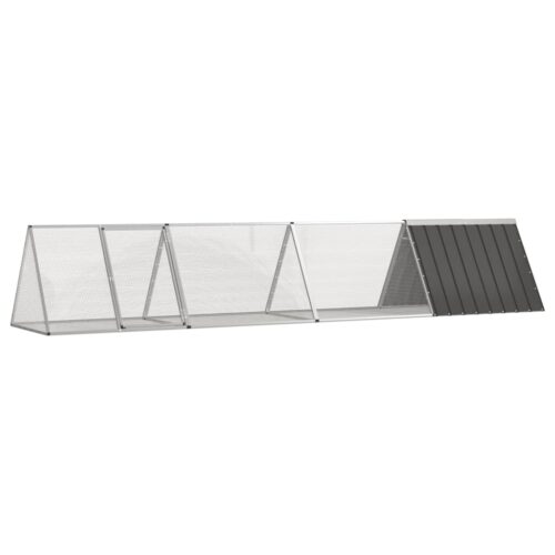 Rabbit Cage Anthracite 403.5x80.5x71cm Galvanised Steel - Image 7