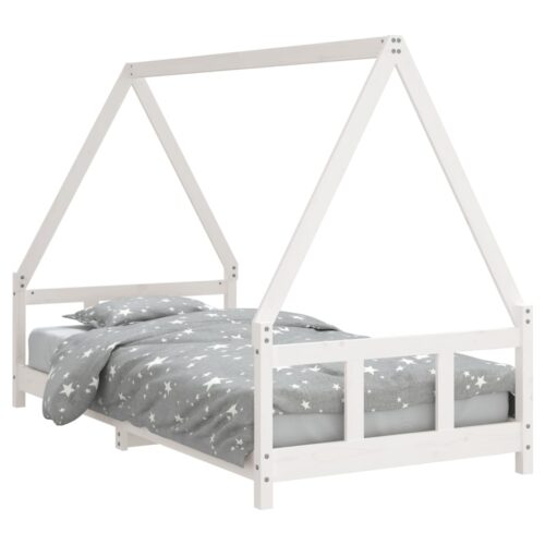 Kids Bed Frame White 90x190cm Solid Wood Pine