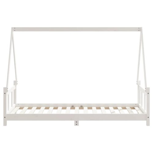 Kids Bed Frame White 90x190cm Solid Wood Pine - Image 5