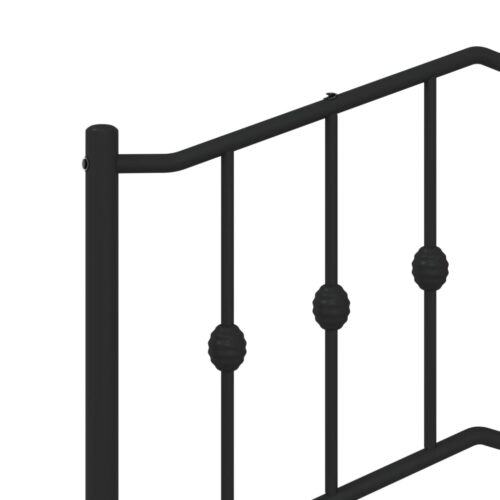 Metal Bed Frame with Footboard Black 90x190cm - Image 8