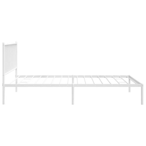 Metal Bed Frame with Headboard White 107x203cm King Single - Image 6
