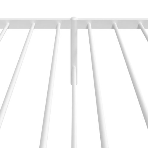 Metal Bed Frame with Headboard White 107x203cm King Single - Image 8