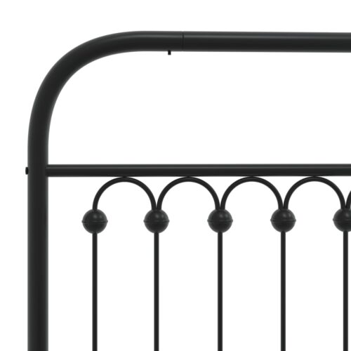 Metal Bed Frame with Headboard Black 90x190cm - Image 7
