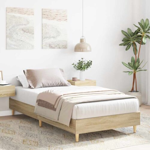 Bed Frame No Mattress Sonoma Oak 90x190cm Engineered Wood - Image 3