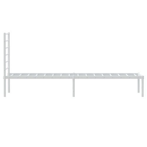 Metal Bed Frame with Headboard White 107x203cm King Single - Image 7