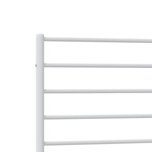 Metal Bed Frame with Headboard White 107x203cm King Single - Image 9