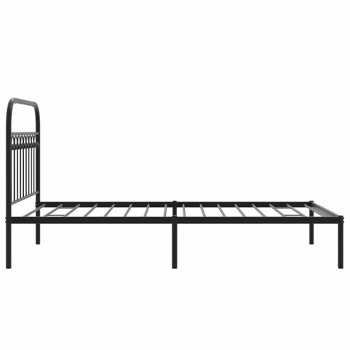 Metal Bed Frame with Headboard Black 107x203cm King Single - Image 5