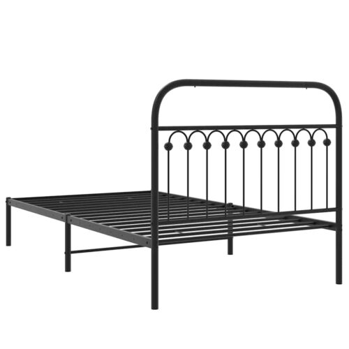 Metal Bed Frame with Headboard Black 107x203cm King Single - Image 6