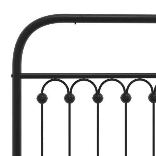 Metal Bed Frame with Headboard Black 107x203cm King Single - Image 7