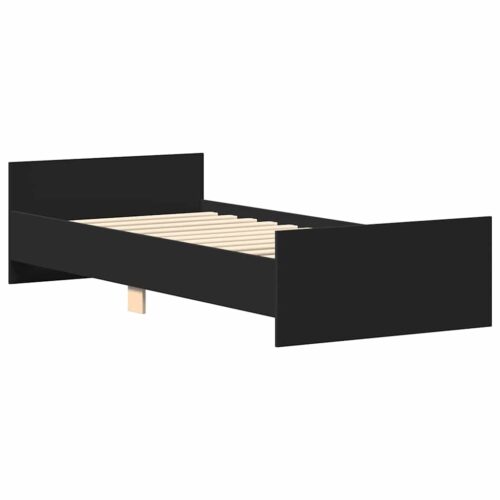 Bed Frame Black 90x190cm Engineered Wood - Image 4