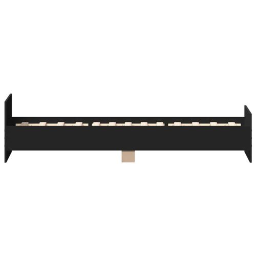 Bed Frame Black 90x190cm Engineered Wood - Image 6