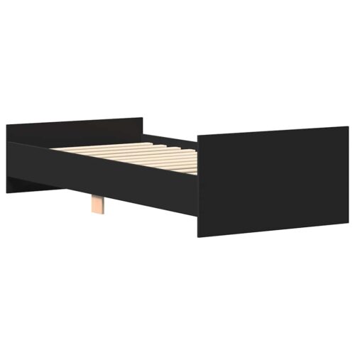 Bed Frame Black 90x190cm Engineered Wood - Image 7