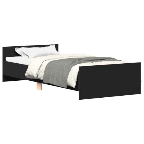 Bed Frame Black 90x190cm Engineered Wood - Image 11