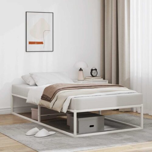 Bed Frame White 92x187cm Single Metal - Image 2