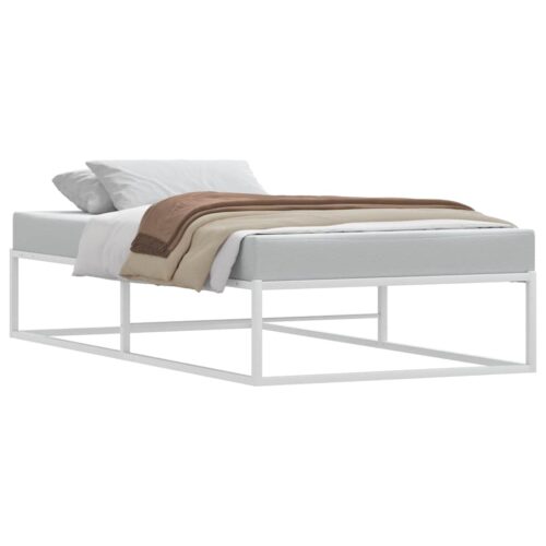 Bed Frame White 92x187cm Single Metal - Image 3