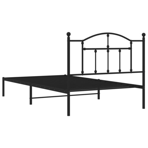 Metal Bed Frame with Headboard Black 107x203cm King Single - Image 7