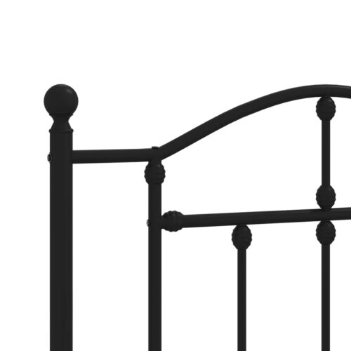Metal Bed Frame with Headboard Black 107x203cm King Single - Image 8