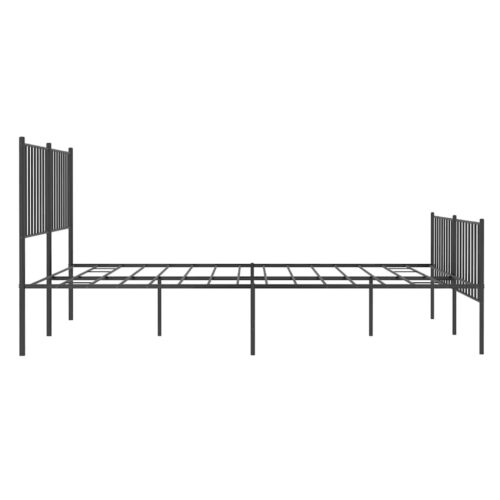 Metal Bed Frame with Footboard Black 135x190cm - Image 7