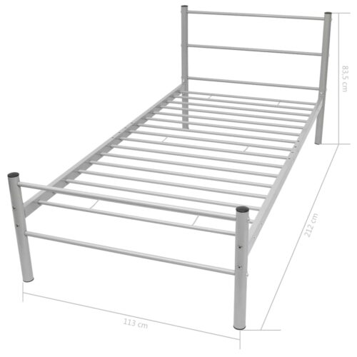 Bed Frame Grey Metal King Single Size - Image 7