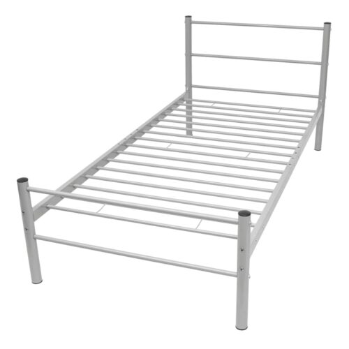 Bed Frame Grey Metal King Single Size - Image 8