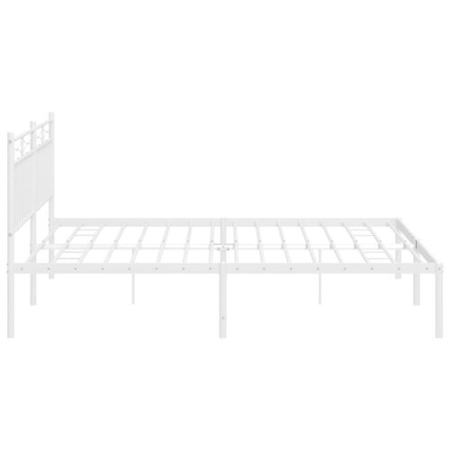 Metal Bed Frame with Headboard White 183x203cm King - Image 6