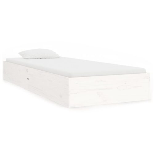 Bed Frame White Solid Wood 90x190cm