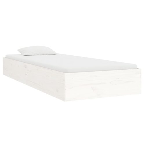 Bed Frame White Solid Wood 90x190cm - Image 4