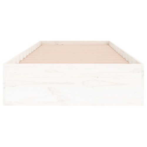 Bed Frame White Solid Wood 90x190cm - Image 5