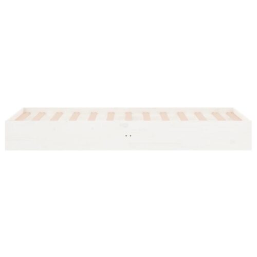 Bed Frame White Solid Wood 90x190cm - Image 6