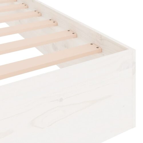 Bed Frame White Solid Wood 90x190cm - Image 7