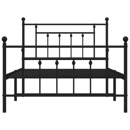 Metal Bed Frame with Footboard Black 107x203cm King Single - Image 6