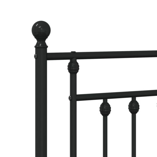 Metal Bed Frame with Footboard Black 107x203cm King Single - Image 9
