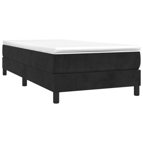 Box Spring Bed Black King Single Size Velvet - Image 3