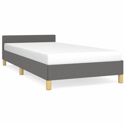 Bed Frame Dark Grey King Single Size Fabric