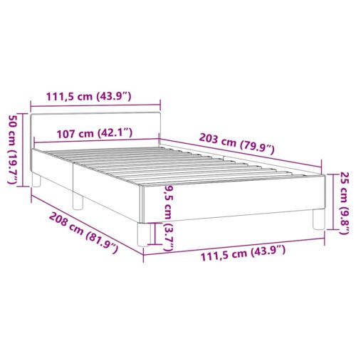 Bed Frame Dark Grey King Single Size Fabric - Image 10