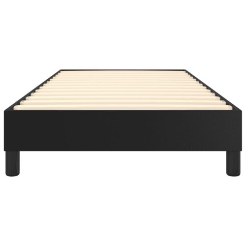 Box Spring Bed Black King Single Size Faux Leather - Image 5