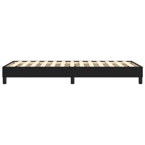 Box Spring Bed Black King Single Size Faux Leather - Image 6